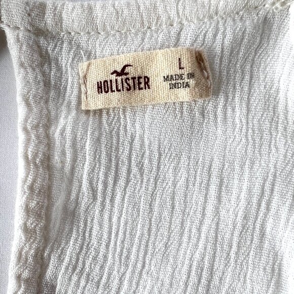 Hollister Peasant Romantic Cream Top, Key Hole Back, Sz. Large, Like New! - Picture 4 of 12
